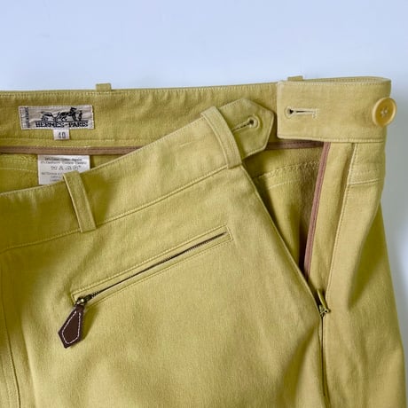 "Women's Size" HERMES Cotton × Spandex Pants FRANCE製
