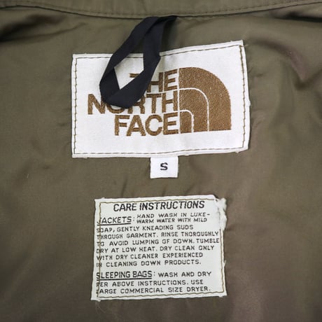 70's THE NORTH FACE "茶タグ" Goose Down Shirt Jacket Sサイズ USA製