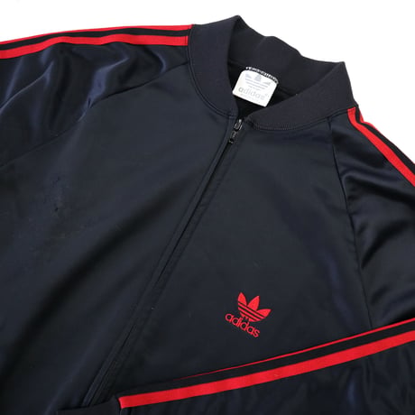80's Adidas Track Jersey Top Black×Red Lサイズ USA製