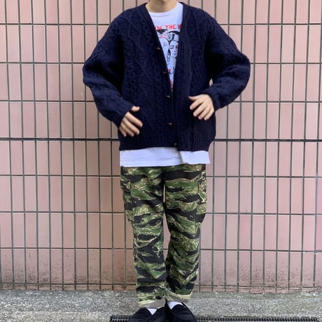 "Big Size" 80's～90's L.L. Bean Wool Aran Cardigan Sweater XLサイズ IRELAND製