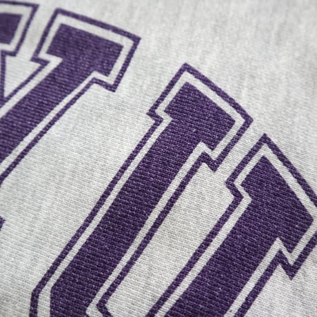 80's CHAMPION RW SWEAT "NYU" 3段 染み込み プリント Lサイズ USA製