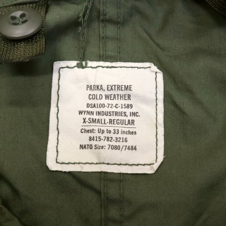 Deadstock 70's US ARMY M-65 "Full Set" Fishtail Jacket XSサイズ