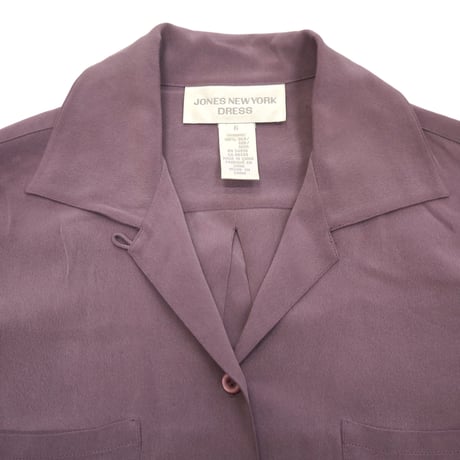 "Women's" ～90's Jones New York Dress オープンカラー シルク シャツ ワンピース