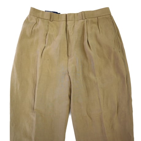90's～ Polo Ralph Lauren "No Pony" "Linen Silk" 2tuck Pants W33