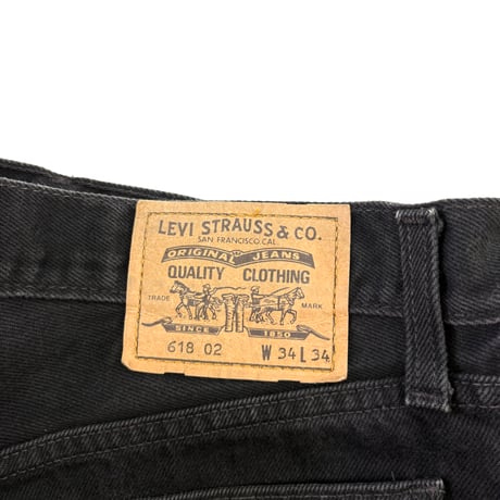 90's Levi's 618 "Super Black" Denim Short Pants W34 UK製