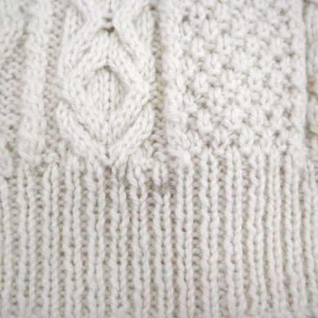"Big Size" 70's～80's BLARNEY Wool Aran Cardigan Sweater