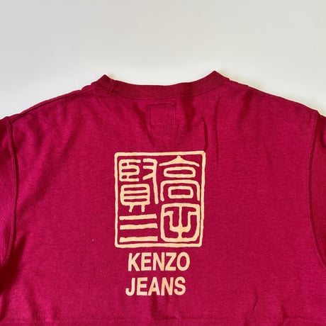 80's～ KENZO JEANS "高田賢三" "両面" Tシャツ Fサイズ
