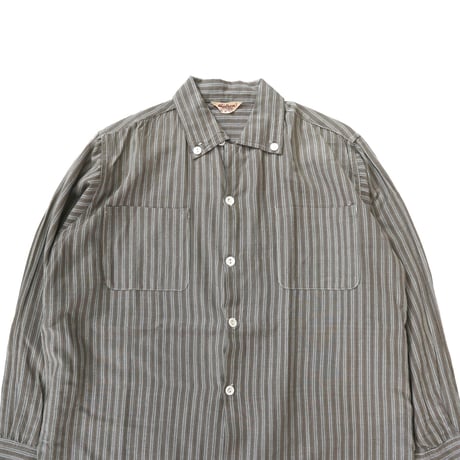 50's Hadson 3点留め マルチストライプ LS シャツ Mサイズ