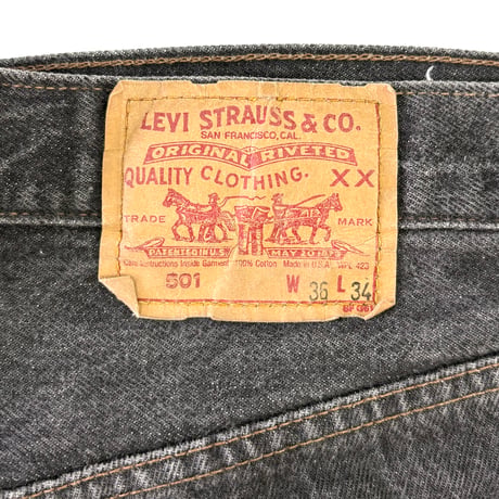 80's Levi's 501 "先染め" Black Denim Pants W36 USA製
