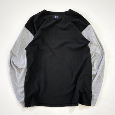 90's OLD STUSSY 紺タグ "袖プリント" LS Tシャツ Lサイズ USA製