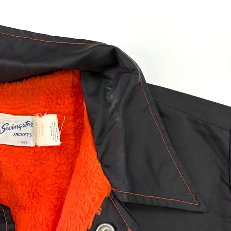 60's～ Swingster "Black" "Blanket×Quilting Lined" Nylon Jacket Mサイズ USA製