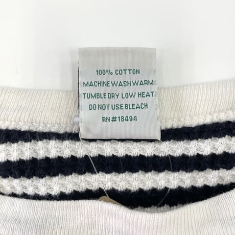 "Women's" 90's～ Green Hills Border Thermal LS Tee Mサイズ USA製