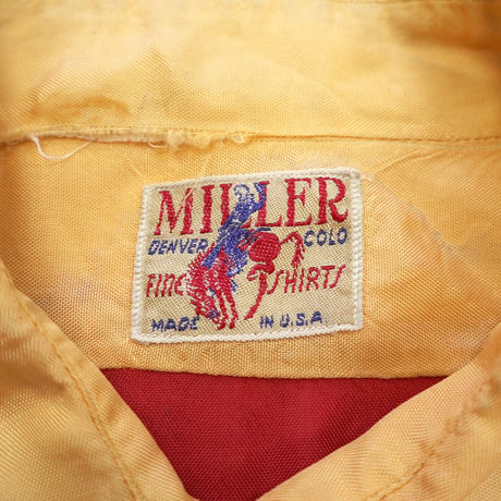 40's～ Miller "2トーン" "マチ付き" レーヨン シャツ USA製