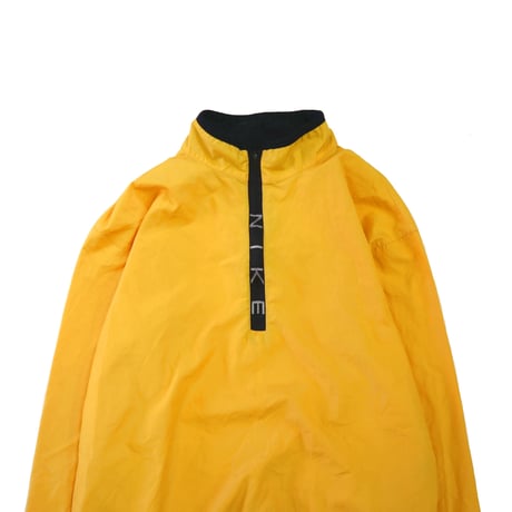 90's NIKE "Zip-Logo" Nylon Pull Over Jacket YELLOW Lサイズ