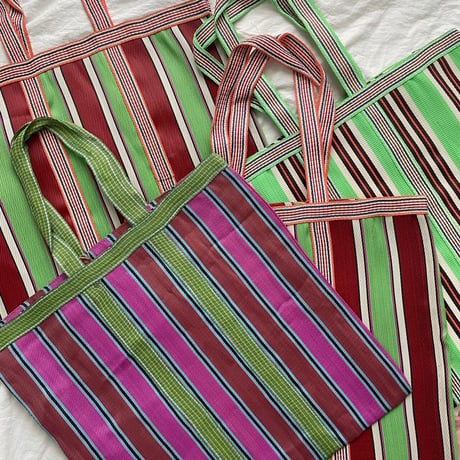 'New' Ethnic Random Stripe Mesh Tote Bag Large