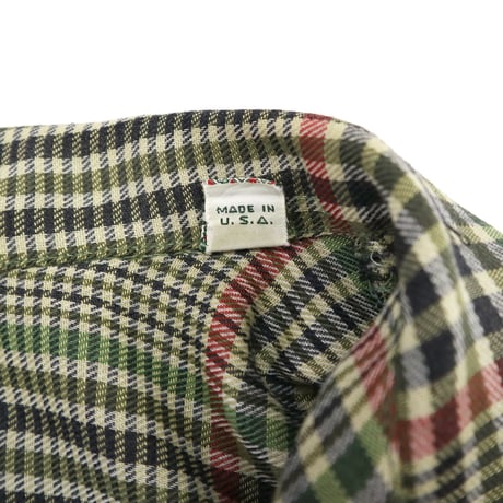 60's～70's McGREGOR オープンカラー レーヨン チェック シャツ Lサイズ USA製