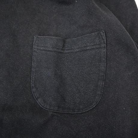 80's～ Eddie Bauer "Solid Black" LS Pocket Tee Lサイズ USA製
