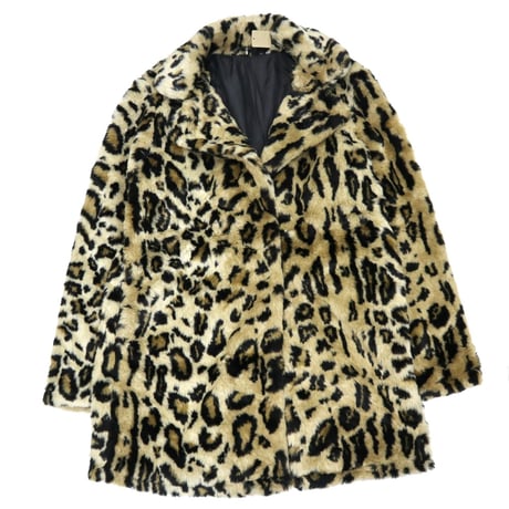 "Unisex" 80's～90's Animal Pattern Fake Fur Coat Jacket