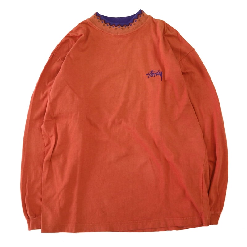 【old stussy】ロングTシャツ　ヴィンテージ　サイズXL 赤 old stussy】ロングTシャツヴィンテージサイズXL 赤