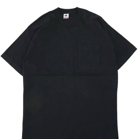 ～90's Fruit of the loom "Solid Black" Pocket Tee XLサイズ USA製