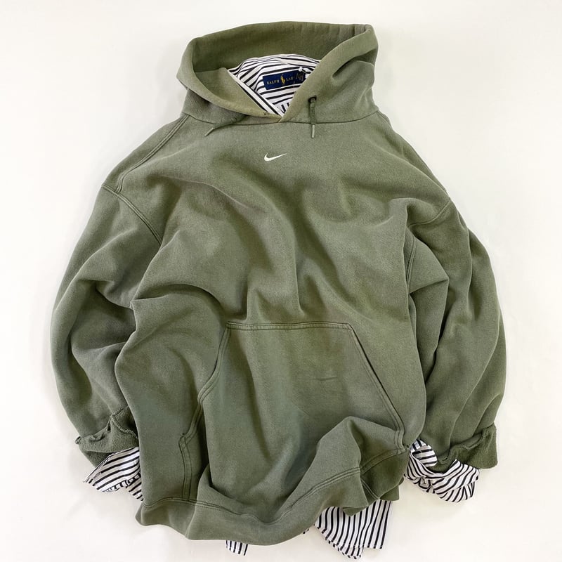 メンズ希少 90s NIKE small swoosh hooded USA製 - パーカー