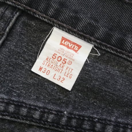 00's Levi's 505 "Super Black" "Cut Off" Denim Pants 30×32 USA製