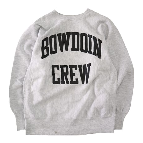 90's CHAMPION RW SWEAT "BOWDOIN CREW" 両面 黒プリント XLサイズ USA製