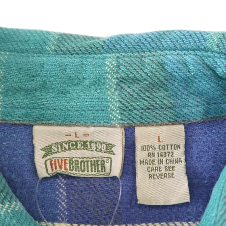"Good Color" 90's～00's FIVE BROTHER Check Flannel Shirt Lサイズ