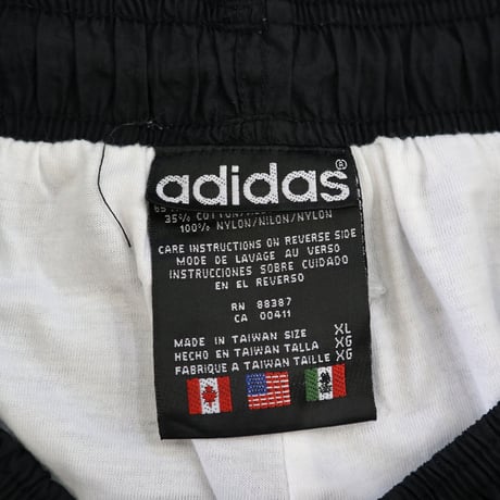 90's～ Adidas ナイロン パンツ Black XLサイズ