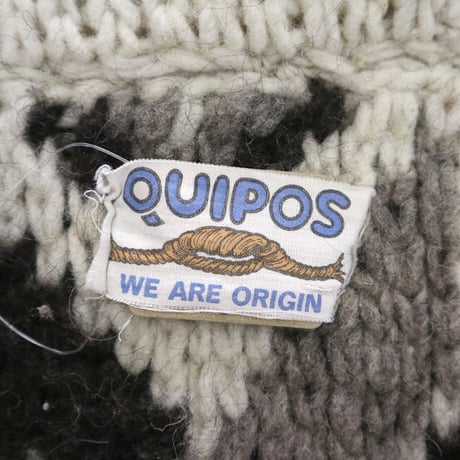 80's～ QUIPOS "Geometric Pattern" Wool Jacket