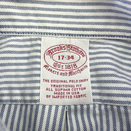 90's～ Brooks Brothers Oxford Stripe BD Shirt 17 USA製