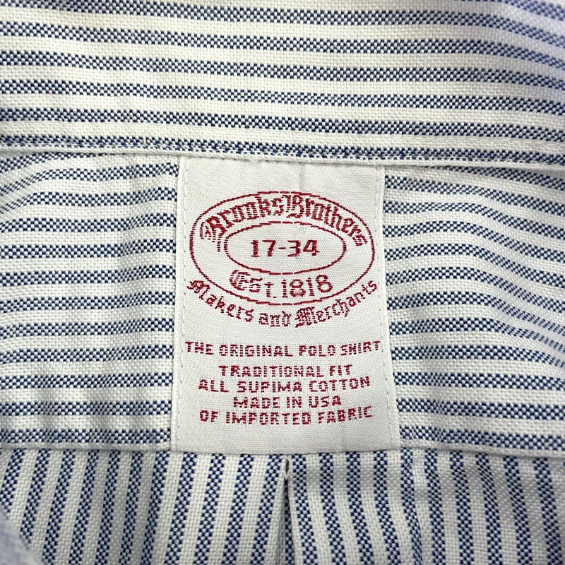 USA製 Brooks Brothers コットンBDシャツ サイズ17 1/2 BROOKS BROTHERS 60s Brooks Brothersブルックスブラザーズ