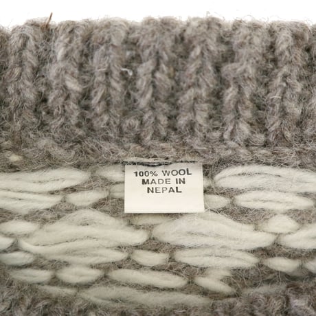 80's～ unknown "Birds Eye" Wool Sweater NEPAL製