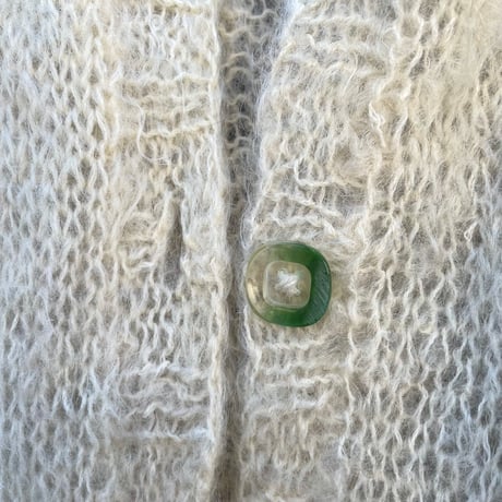 "Women's" "Big Size" Clear Button Low Gauge Mohair Cardigan