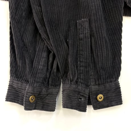 90's Bugle Boy "Black" "太畝" Full Zip Corduroy Shirt Jacket XLサイズ