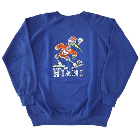 70’s Collegiate Pacific "MIAMI" Color Flocky Sweat XLサイズ  USA製