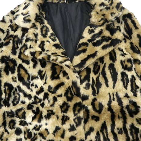 "Unisex" 80's～90's Animal Pattern Fake Fur Coat Jacket