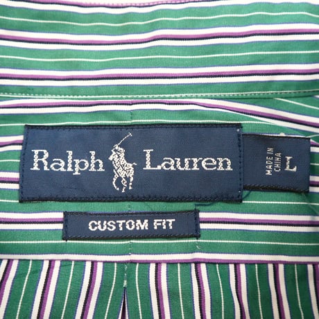 90's Ralph Lauren Stripe BD Shirt Lサイズ