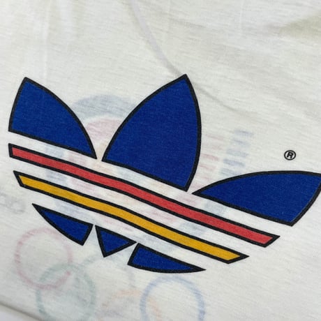 80's Adidas "Seoul Olympics" "Water Print" Tシャツ