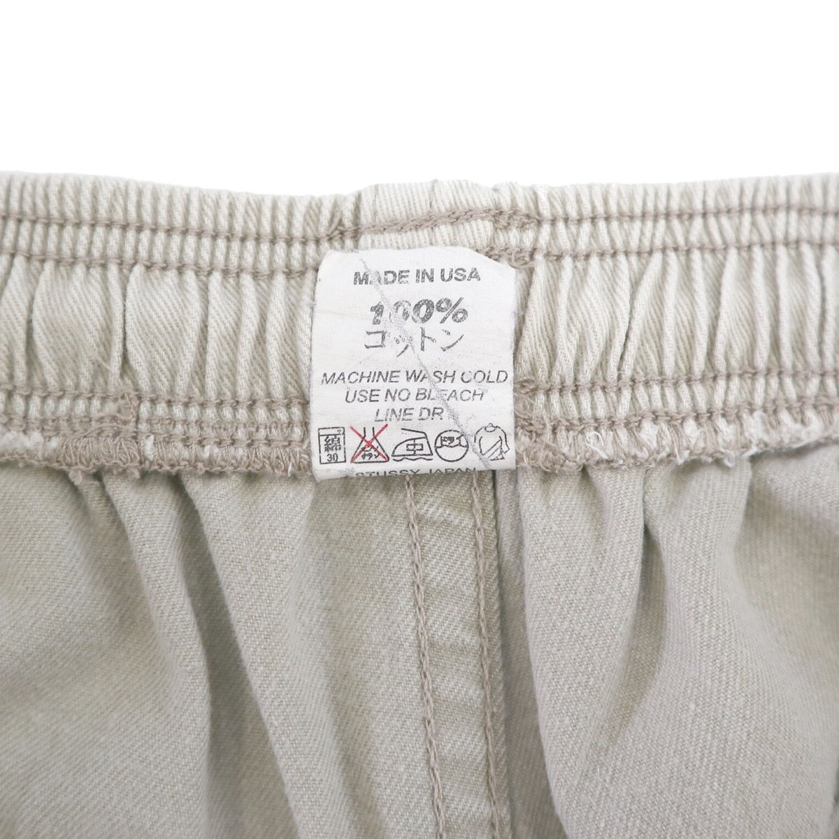 90's OLD STUSSY コットン ビーチ ショート パンツ Grey Lサイズ USA...