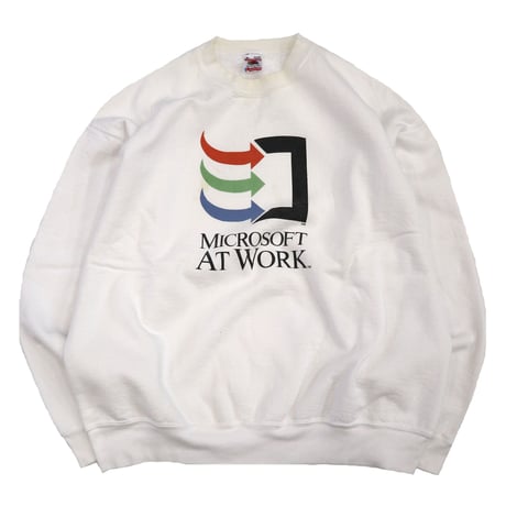 ～90's Fruit of the loom "Super Cotton" "Microsoft" プリント スウェット XLサイズ USA製