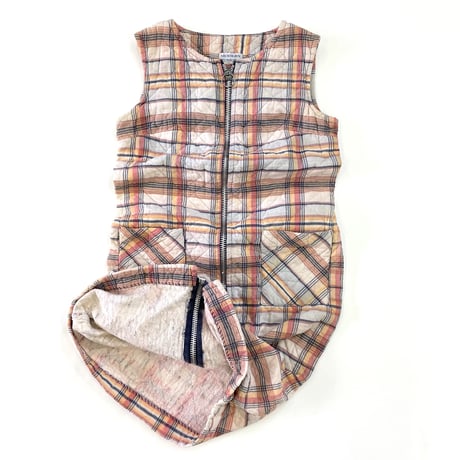 70's～ Modern Juniors Madras Check No Sleeve One Piece