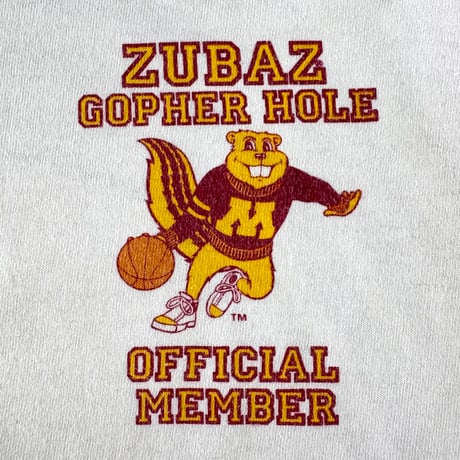"Rare" ～90's unknown Gopher Hole "ZUBAZ" "両面" Tシャツ