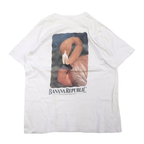 80's～ OLD Banana Republic "Pink Flamingo" Pocket Tee