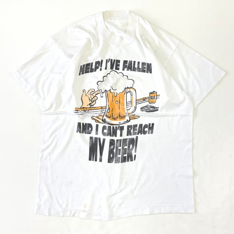 ～90's unknown "～I can't reach my beer!" Tシャツ (fits XL)