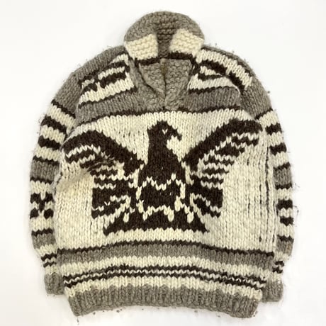 80's～90's Cowichan Indian Knit "Thunderbird" Wool Cowichan Sweater