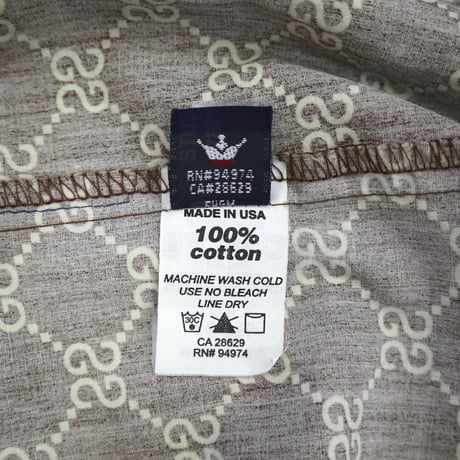 90’s OLD STUSSY "SSリンク" モノグラム 半袖 シャツ Lサイズ USA製