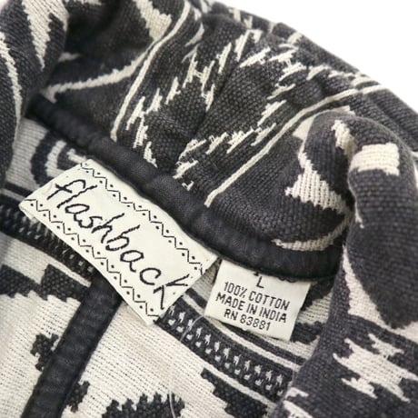 ～90's flashback "Native Pattern" Shawl Collar Short Jacket Lサイズ INDIA製