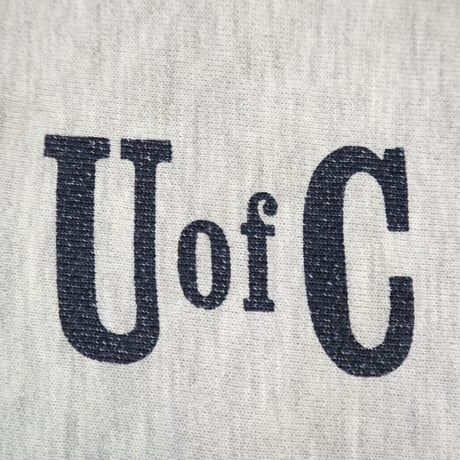 90's CHAMPION RW SWEAT "U of C" 染み込み プリント XLサイズ USA製