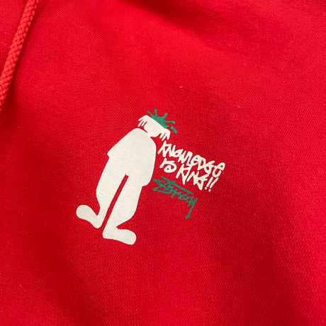 90's～ OLD STUSSY "Shadow Man" Sweat Parka Lサイズ